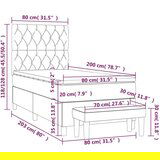 Box spring krevet s madracem tamnosivi 80 x 200 cm baršunasti | shoptok.hr