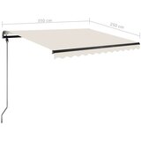  Tenda na ručno uvlačenje s LED svjetlom 350 x 250 cm krem | shoptok.hr
