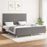  Posteljni okvir z vzglavjem temno siv 160x200 cm blago, (20903622) Cene