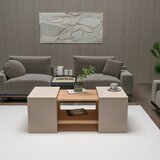  SET od 3 konferencijska stočića SOLIS 45/45/100x30/30/40 cm bež/smreka | Eponuda.com
