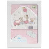 Interbaby ručnik s kapuljačom Vlakić 100x100 Roza | shoptok.hr
