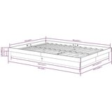  Posteljni okvir črn iz trdnega lesa 150x200 cm 5FT, (20643869) | Shoptok.si