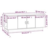  Klubska mizica siva 100x50x41 cm trdna borovina, (20711728) | Shoptok.si