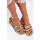 Boto Wedge Sandals For Women With Braiding And Decoration Multicolor Isolene | Shoptok.si