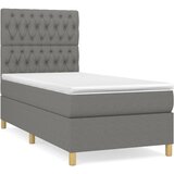  Krevet s oprugama i madracem tamnosivi 90x200 cm od tkanine | shoptok.hr
