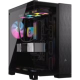 Corsair kućište 6500X mid-tower/dve komore/kaljeno staklo/bez napajanja/crna/obsidijan aluminijum | ePonuda.com