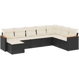  8-dijelni set vrtnih sofa od poliratana s jastucima crni | shoptok.hr