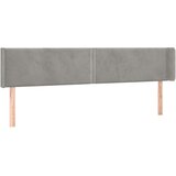  Uzglavlje s ušima svjetlosivi 203x16x78/88 cm baršunasti | shoptok.hr