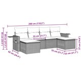  6-dijelni set vrtnih sofa od poliratana s jastucima smeđi | shoptok.hr