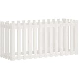vidaXL Vrtna visoka greda z ograjico bela 150x50x70 cm trdna borovina | Shoptok.si