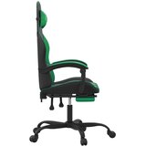  Igraća stolica od umjetne kože s osloncem za noge Crna i zelena | shoptok.hr
