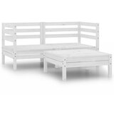 Maison Chic Seti vrtnega pohištva - Vrtna garnitura - Vrtni pohištvo set 3-delna bela trdna borovina, (21810603) | Shoptok.si