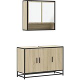  2-dijelni set kupaonskog namještaja boja hrasta sonome drveni | shoptok.hr
