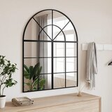 vidaXL Zidno ogledalo crno 80 x 100 cm lučno željezno | shoptok.hr