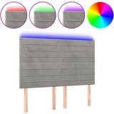 Maison Chic led posteljno vzglavje - vzglavna omarica - nočna omarica svetlo sivo 144x5x118/128 cm žamet, (21712062) Cene