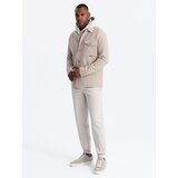 Ombre Men's lightweight fleece jacket with viscose - beige | Eponuda.ba