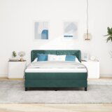 Box Spring Krevet s Madracem Tamno Zeleni 140x190 cm Baršun | shoptok.hr