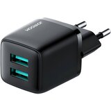Joyroom – omrežni polnilec – 2 x USB + hitro polnjenje - 12W, 2,4A – Črna | Shoptok.si