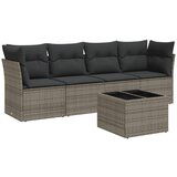  The Living Store Vrtna sedežna garnitura 5-delna z blazinami siv poli ratan - Vrtna Sedežna Garniture, (21451037) | Shoptok.si