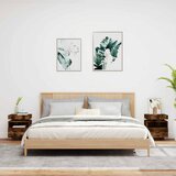  Noćni ormarići s LED svjetlima 2kom dimljeni hrast 40x39x48,5cm | shoptok.hr