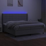  Krevet box spring s madracem LED svjetlosivi 200x200 cm tkanina | shoptok.hr