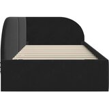  Kutni okvir kreveta s uzglavljem Crna 80 cm x 200 cm Baršun | shoptok.hr