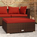 vidaXL Vrtni tabure s jastukom smeđi 70 x 70 x 30 cm od poliratana Cijene