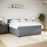  Krevet s oprugama i madracem tamnosivi 200x200 cm baršunasti | shoptok.hr