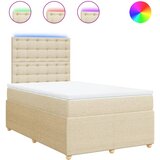 vidaXL Box spring postelja z vzmetnico krem 120x190 cm blago, (21310358) | Shoptok.si