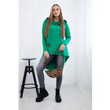 Kesi Long back sweatshirt with hood light green | shoptok.hr