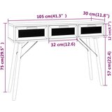  Konzolni stol crni 105x30x75 cm od borovine i prirodnog ratana | Eponuda.ba