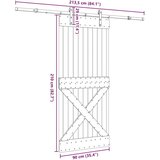 vidaXL Klizna vrata s priborom za montažu 90 x 210 cm masivna borovina | shoptok.hr