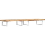  Zidna polica za umivaonik od čelika i masivnog bagremovog drva Smeđa 120 x 40 x 4 cm | shoptok.hr
