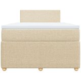 vidaXL Box spring postelja z vzmetnico krem 120x190 cm blago, (21308424) | Shoptok.si