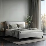 MID.YOU OBLAZINJENA POSTELJA 180 cm x 200 cm , les, tekstil, leseni material naravne barve | Shoptok.si