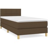  Krevet s oprugama i madracem tamnosmeđi 90 x 200 cm od tkanine | shoptok.hr