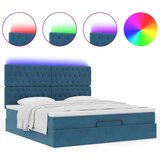 vidaXL otomanski okvir kreveta s madracima plavi 180x200cm baršunasti | shoptok.hr