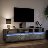  Zidni TV ormarić s LED svjetlima siva boja betona 180x31x45 cm | shoptok.hr