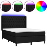  Box spring postelja z vzmetnico LED črna 140x190 cm blago, (20900392) | Shoptok.si