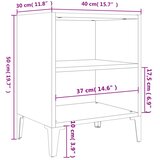  Noćni ormarići s metalnim nogama 2 kom sjajni bijeli 40x30x50cm | shoptok.hr