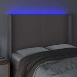  Posteljno vzglavje sivo 147x16x118/128 cm umetno usnje, (20932188) | Shoptok.si