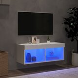 TV ormarić s LED svjetlima bijeli 80x30x30 cm | Eponuda.com