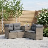  Set sofe 5 kom. Siva i tamno siva Poli Rattan i čelik | shoptok.hr