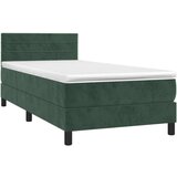 Box spring krevet s madracem tamnozeleni 90x200 cm baršunasti | shoptok.hr