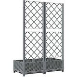 vidaXL Vrtna sadilica s rešetkom svjetlosiva 80x40x121 5 cm PP | shoptok.hr