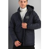 D1fference Men's Navy Blue Hooded Water And Windproof Coats & Coats & Parka With Thick Lined Inner. | ePonuda.com