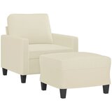  Fotelja s tabureom krem 60 cm od umjetne kože | shoptok.hr