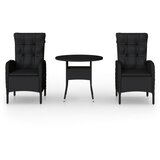  3-dijelni vrtni bistro set od poliratana crni | shoptok.hr