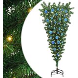 vidaXL Umjetno obrnutog oblika božićno drvce s lopticama Zelena 150 cm | shoptok.hr