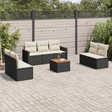 vidaXL 8-dijelni set vrtnih sofa od poliratana s jastucima crni | shoptok.hr